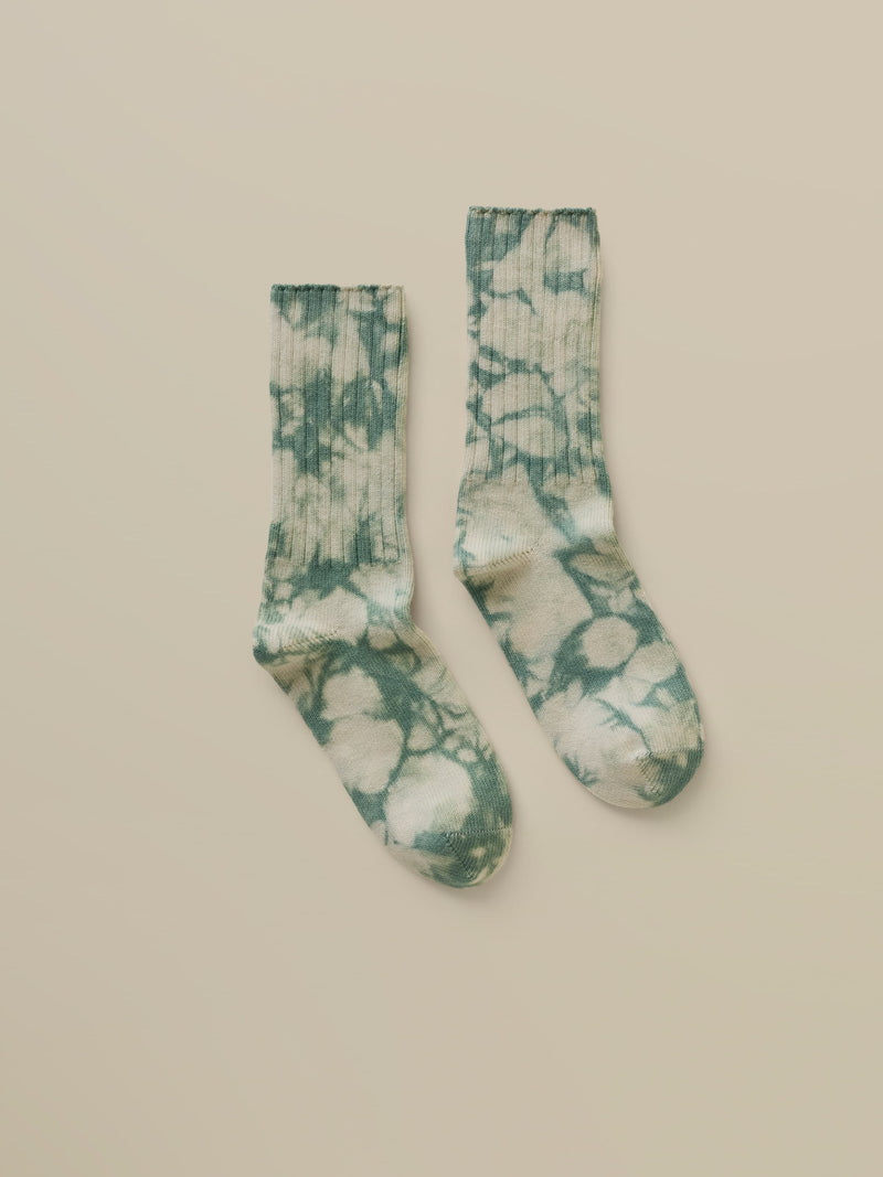 Sunwashed Tie Dye Sock - Green