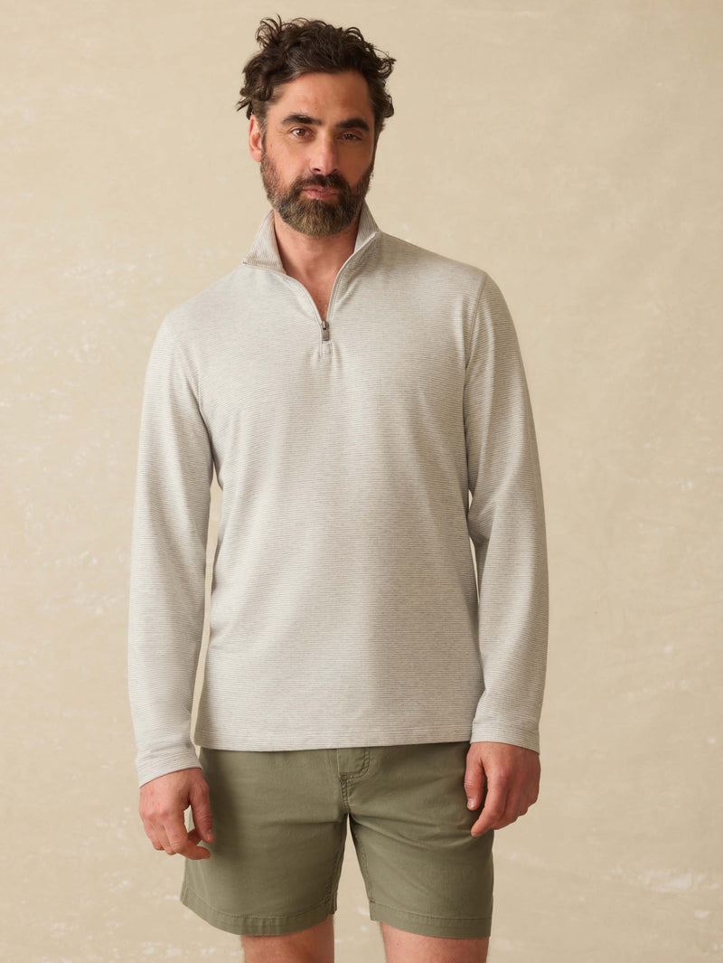 Movement Quarter Zip - Grey Cove Stripe