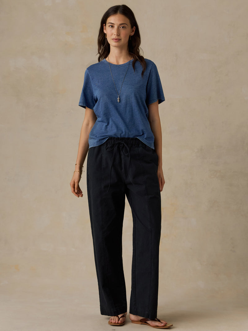 Cotton Twill Off Duty Pant - Black