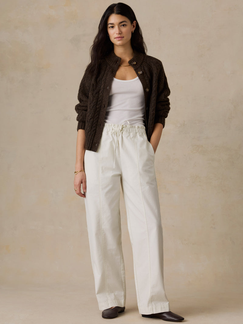 Cotton Twill Off Duty Pant - Egret