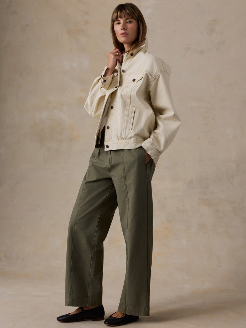 Cotton Twill Off Duty Pant - Olive