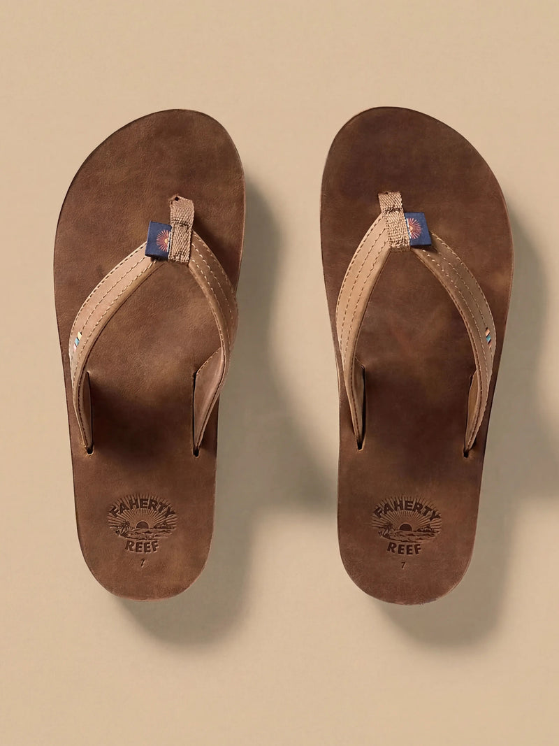 Faherty X REEF Drift Away Flip Flop - Dark Brown