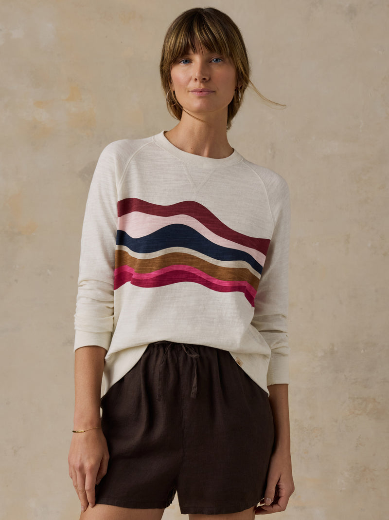 Sunwashed Organic Crewneck - Vintage Waves