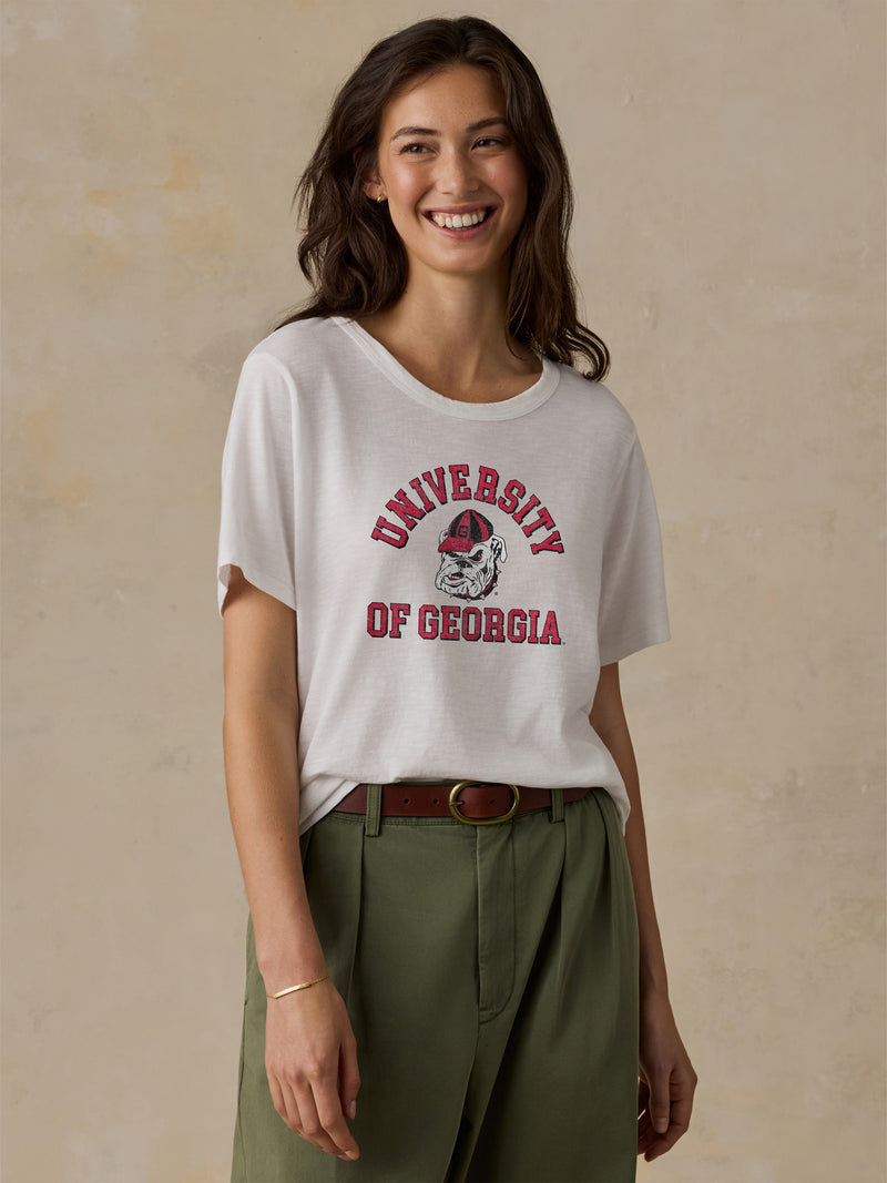 University of Georgia Sunwashed Regenerative Tee - White