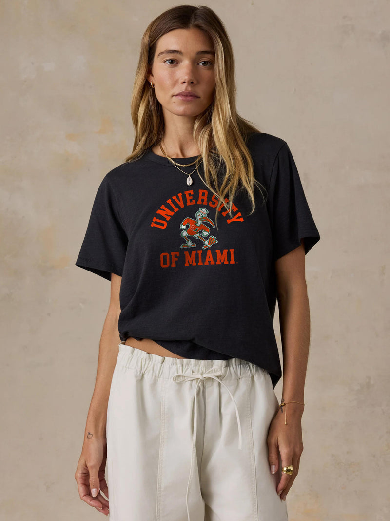 University of Miami Sunwashed Essential Tee - Washed Black