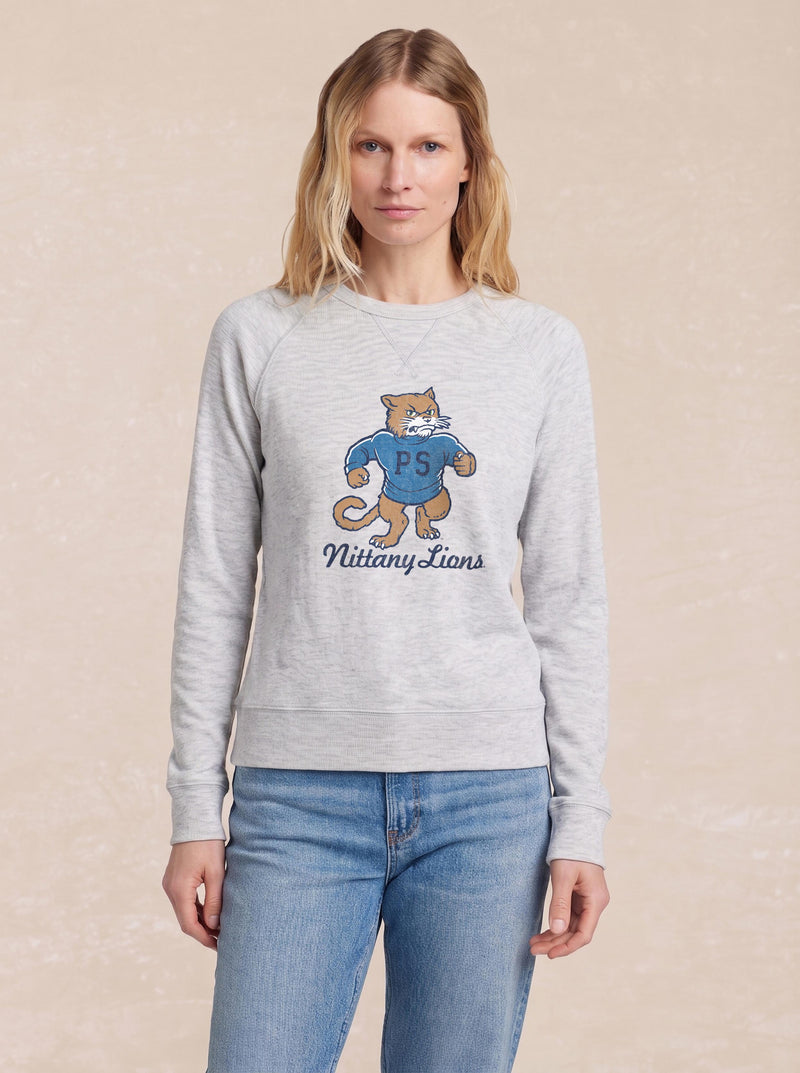 Penn State Sunwashed Organic Crewneck - Light Grey Heather