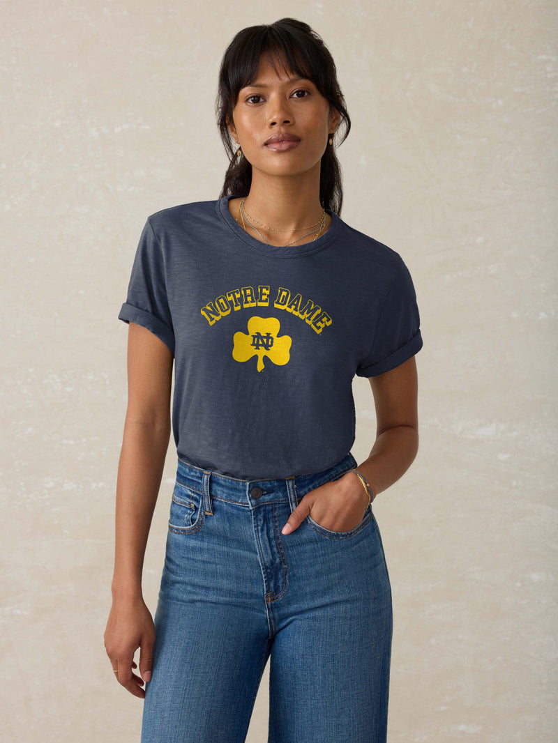 Notre Dame Sunwashed Regenerative Tee - Dune Navy