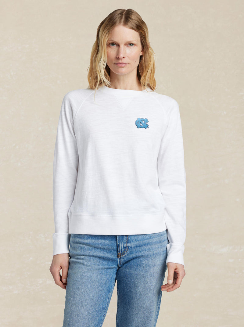 University of North Carolina Sunwashed Organic Crewneck - White