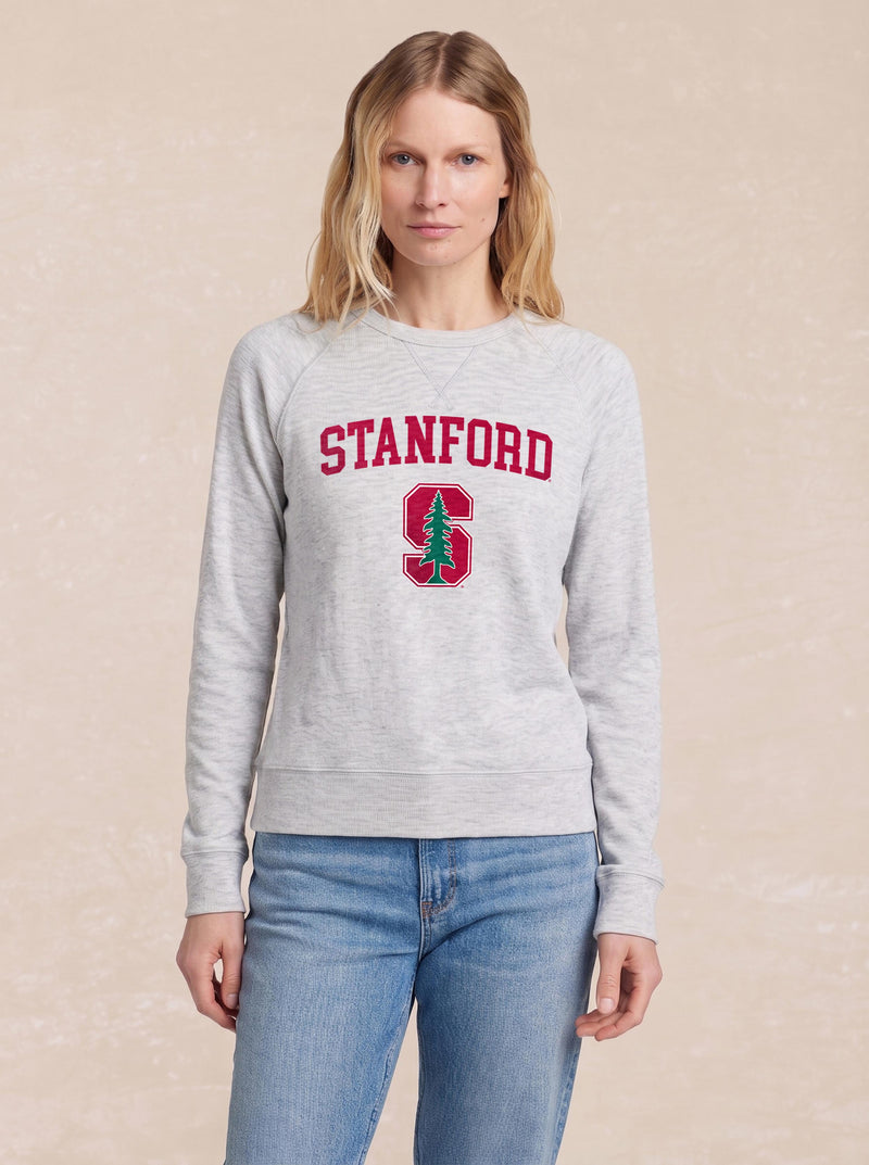 Stanford University Sunwashed Organic Crewneck - Light Grey Heather