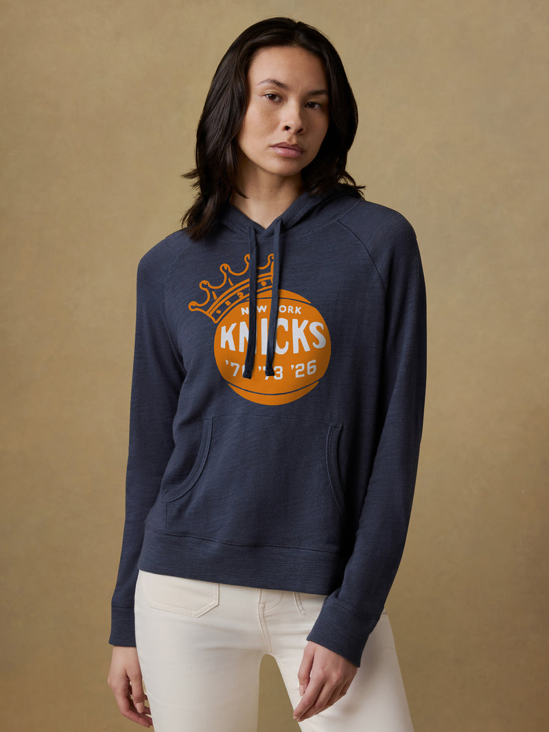 NY Knicks Sunwashed Organic Hoodie - Navy Blazer