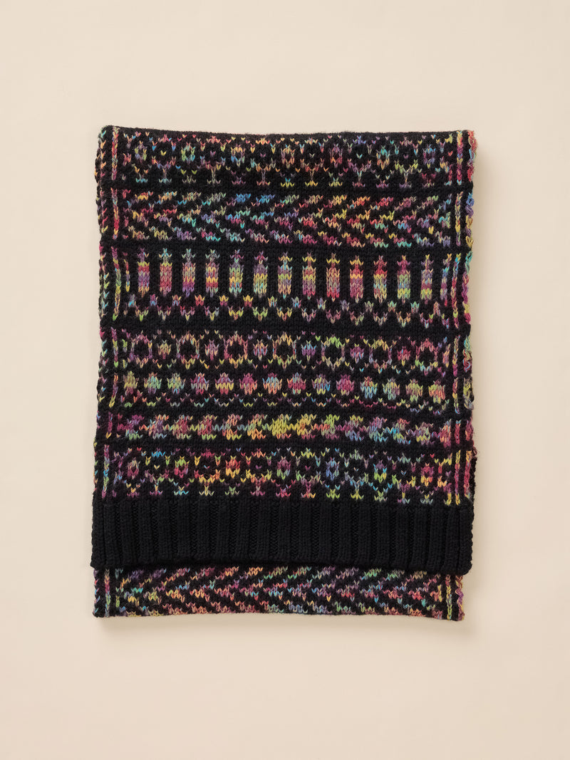 Harbor Lights Fairisle Scarf - Black Multi