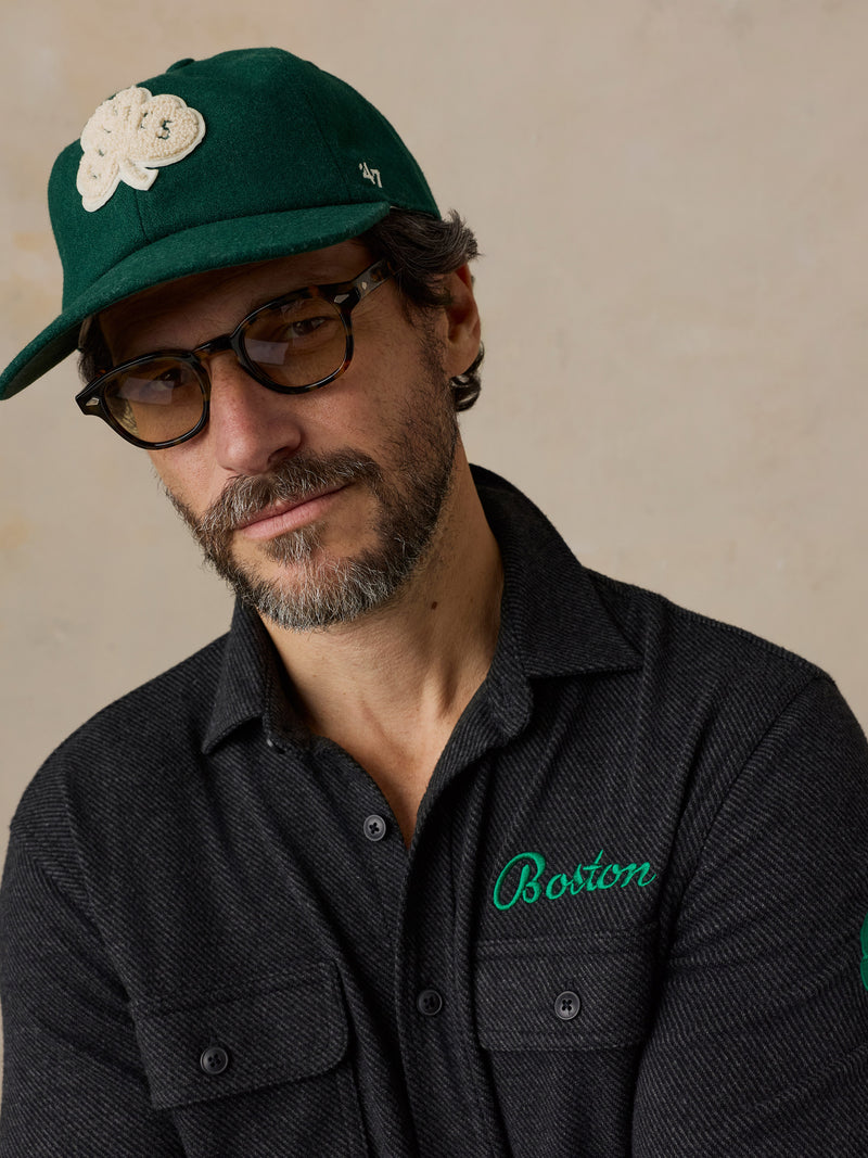 Boston Celtics Faherty X '47 Clean Up Flat Brim Hat - Dark Green